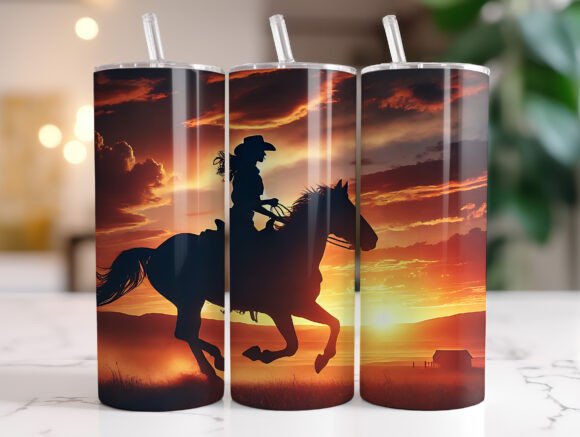 20oz Cowgirl Western Sunset Tumbler Wrap Review