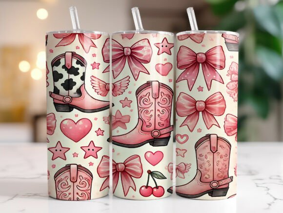 Coquette Boot Western Cowgirl Tumbler