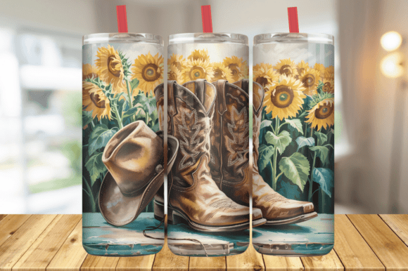 Cowboy Boots Sunflower Tumbler Wrap Review