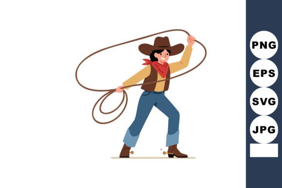 Cowboy Character with Lasso Rope Wearing