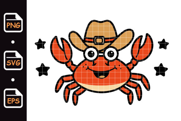 Cowboy Crab Cartoon Character: A Bold Embroidery Design for Creative Projects