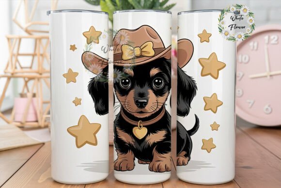 Cowboy Dachshund 20oz Tumbler Design