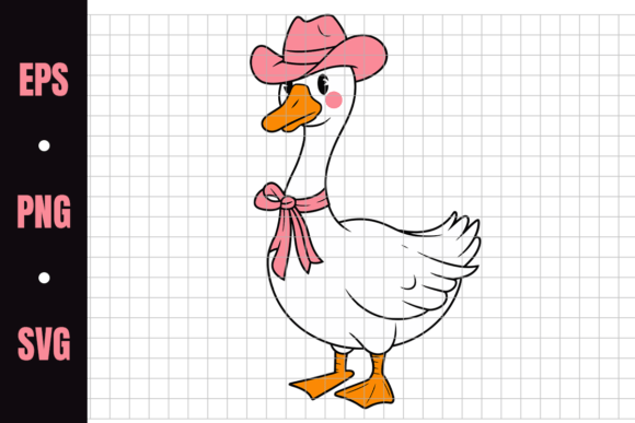 Cute Goose with Pink Cowboy Hat: A Playful Embroidery Design for Real Projects
