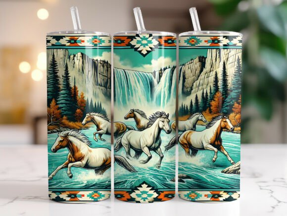 Floral Horse Western Pattern Tumbler PNG Review