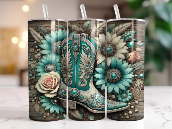 Floral Western Cowboy Boot Tumbler Wrap Review