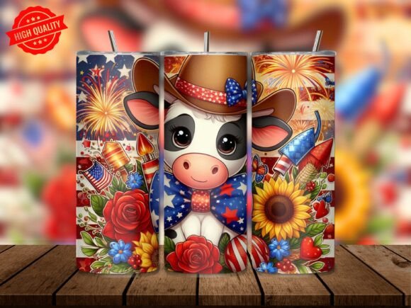 Patriotic Cowboy Cow Tumbler Wrap Review