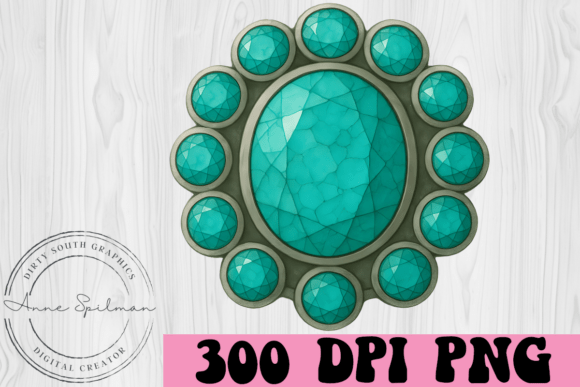 Turquoise Boho Concho Gem Western: A Bold Embroidery Design for Creative Projects