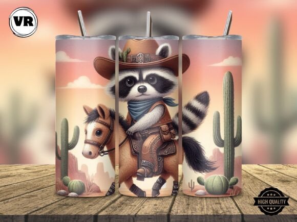 Vintage Cowboy Raccoon Tumbler Wrap Design Review
