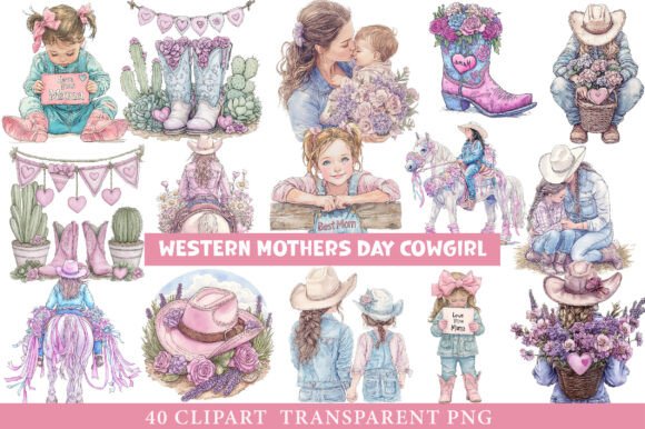 Western Mother's Day Cowgirl Clipart Review