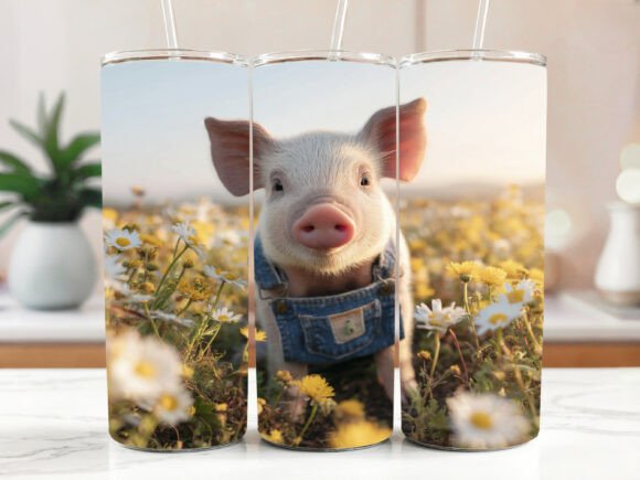 Western Pig Tumbler Wrap 20oz Skinny
